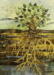 'Deep Roots' mixed media 2012 11 x 14 prints available at https://www.etsy.com/listing/115538839/deep-roots-citra-solv-art-print-11-x-14