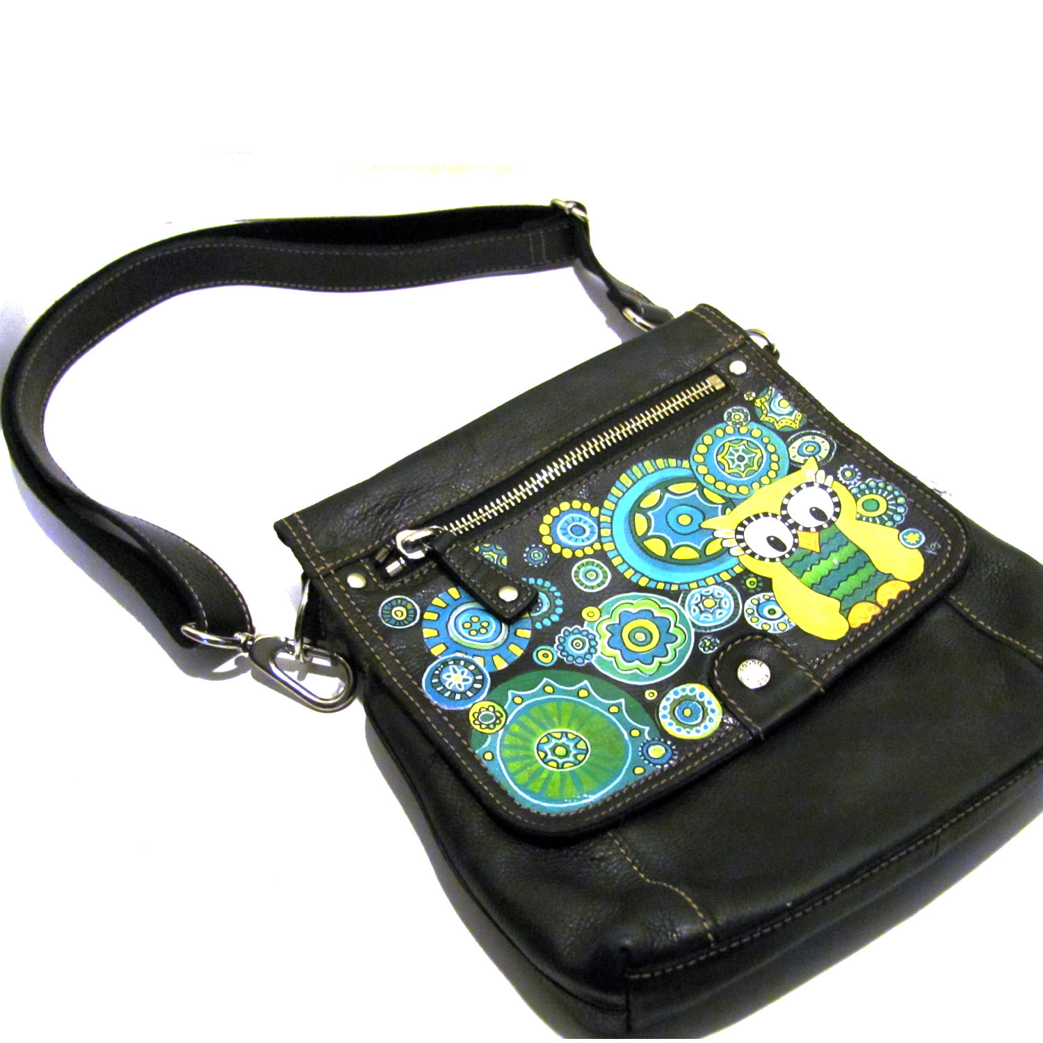 DIY Painted Cat Leather Purse - Made By Barb - Angelus custom