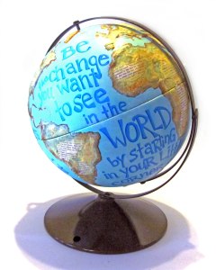 Globe painted
