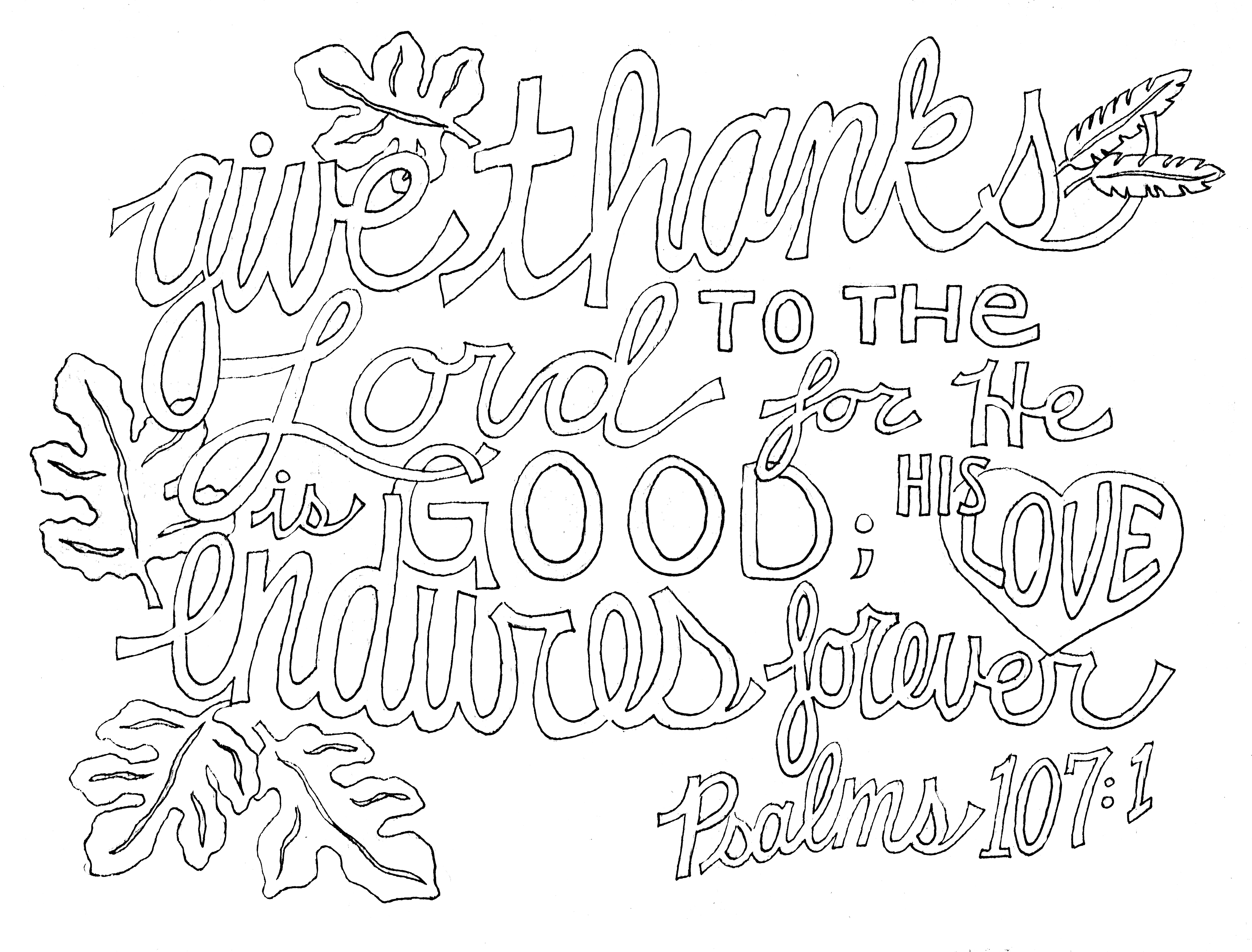 give thanks to the lord coloring page