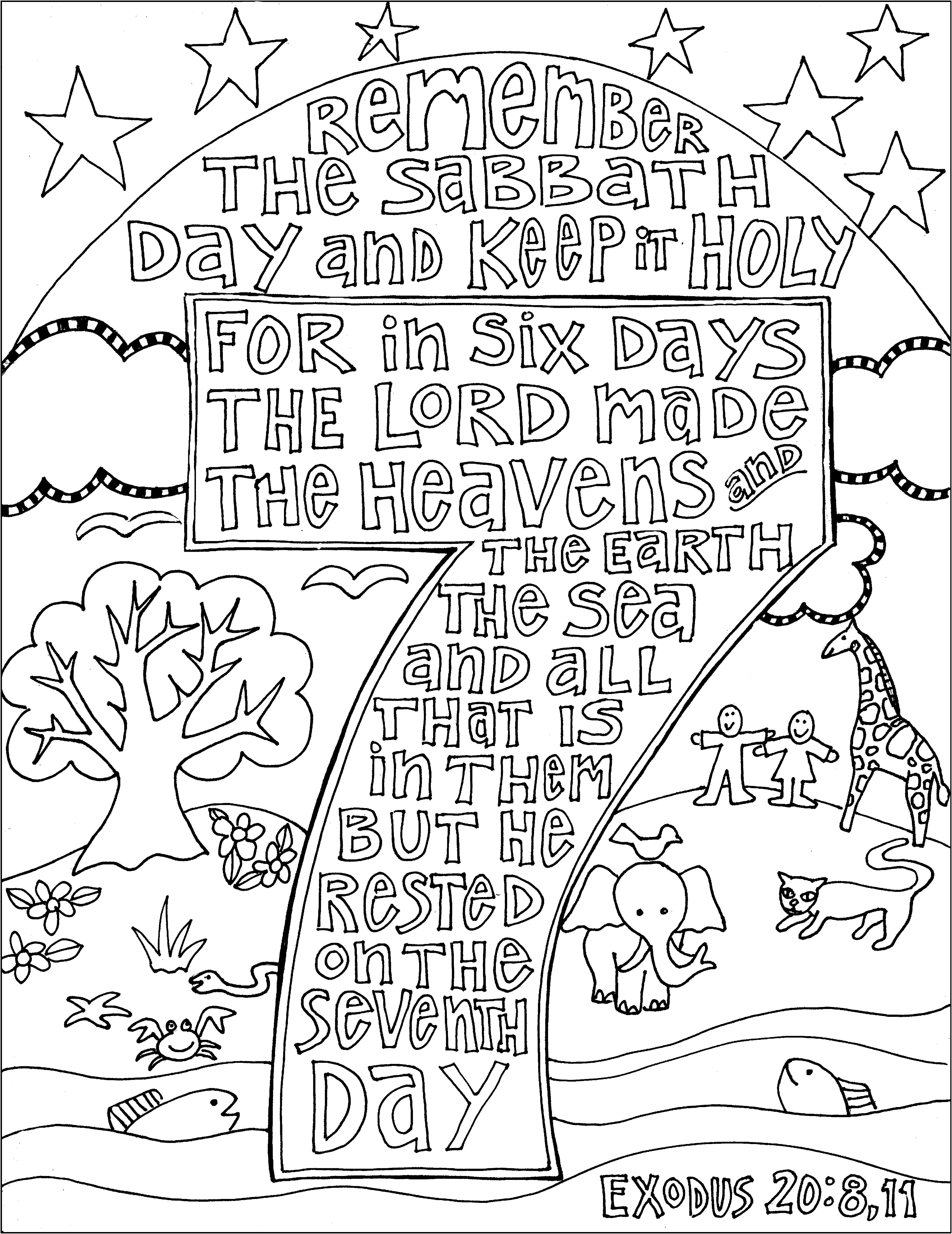 sabbath day coloring pages - photo #7
