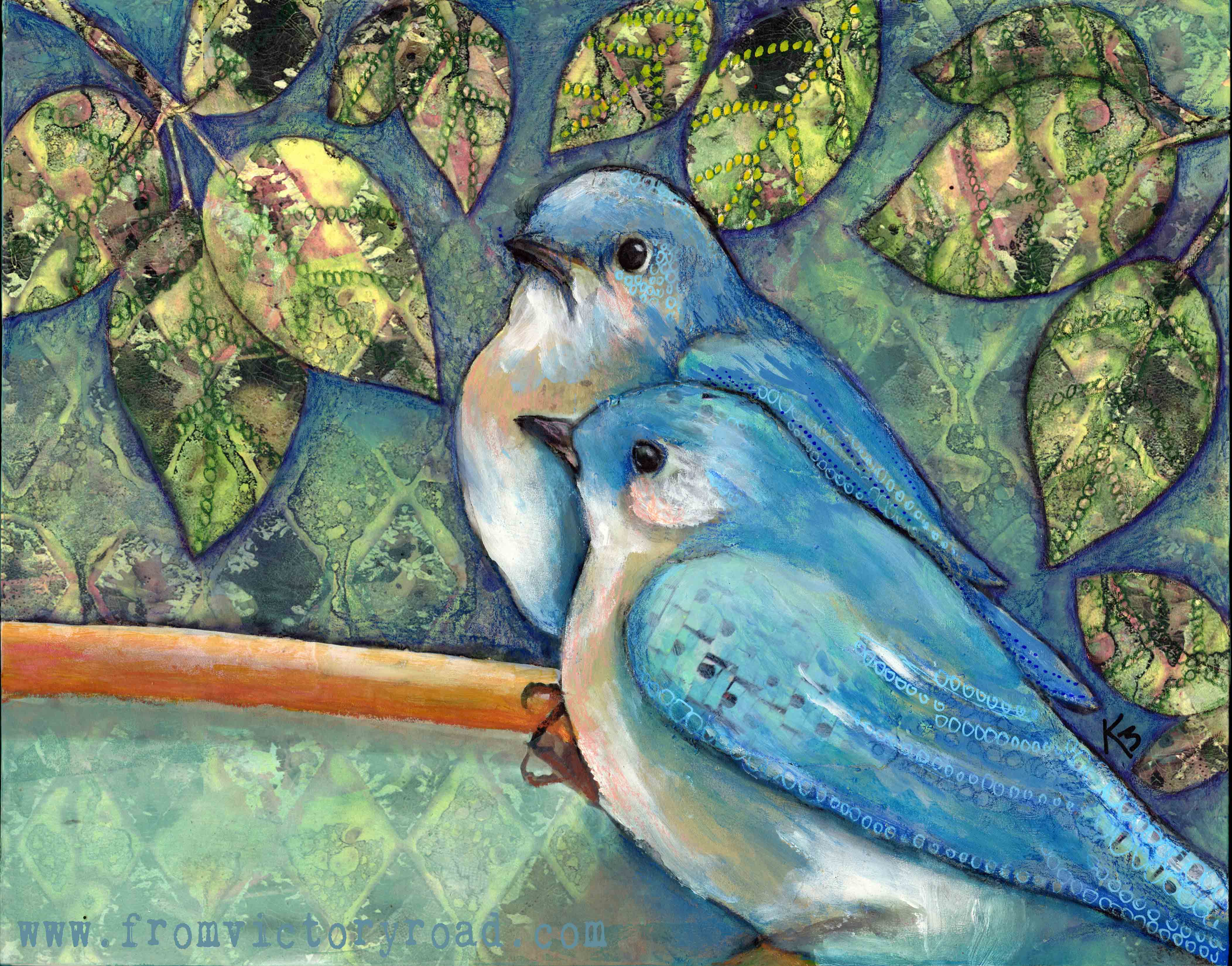 bluebirds-at-the-birdbath-wm